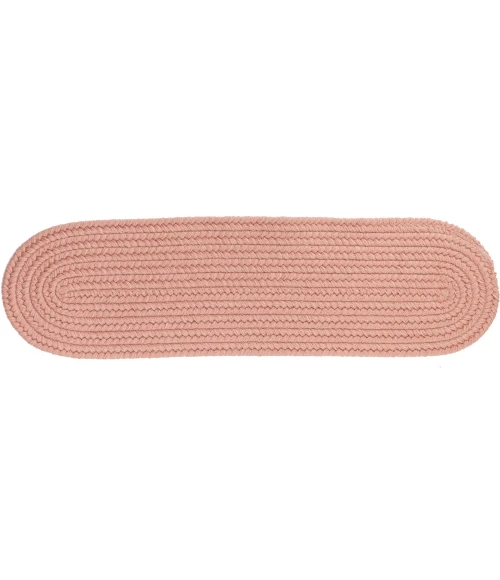 Rhody Solid Wool Old Rose S106 8 in. X 28 in. Stair Tread Rug