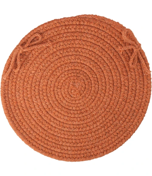 Rhody Solid Wool Terra Cotta S108 15 in. X 15 in. Chair Pad Rug