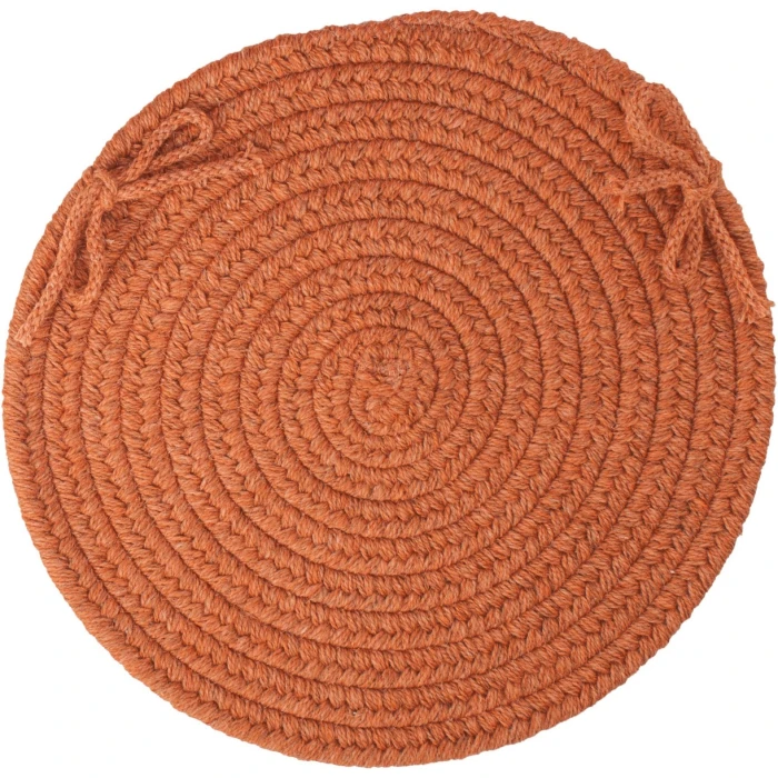 Rhody Solid Wool Terra Cotta S108 15 in. X 15 in. Chair Pad Rug