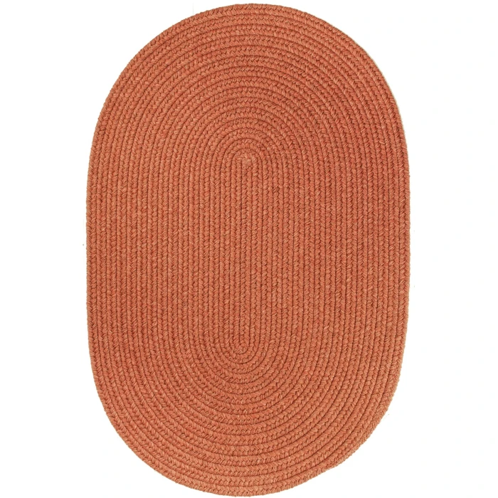 Rhody Solid Wool Terra Cotta S108 2 ft. X 3 ft. Oval Rug