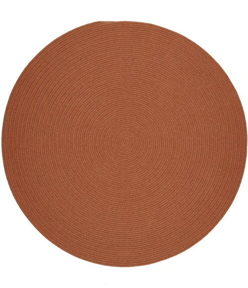 Rhody Solid Wool Terra Cotta S108 6 ft. X 6 ft. Round Rug