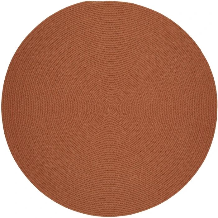 Rhody Solid Wool Terra Cotta S108 10 ft. X 10 ft. Round Rug