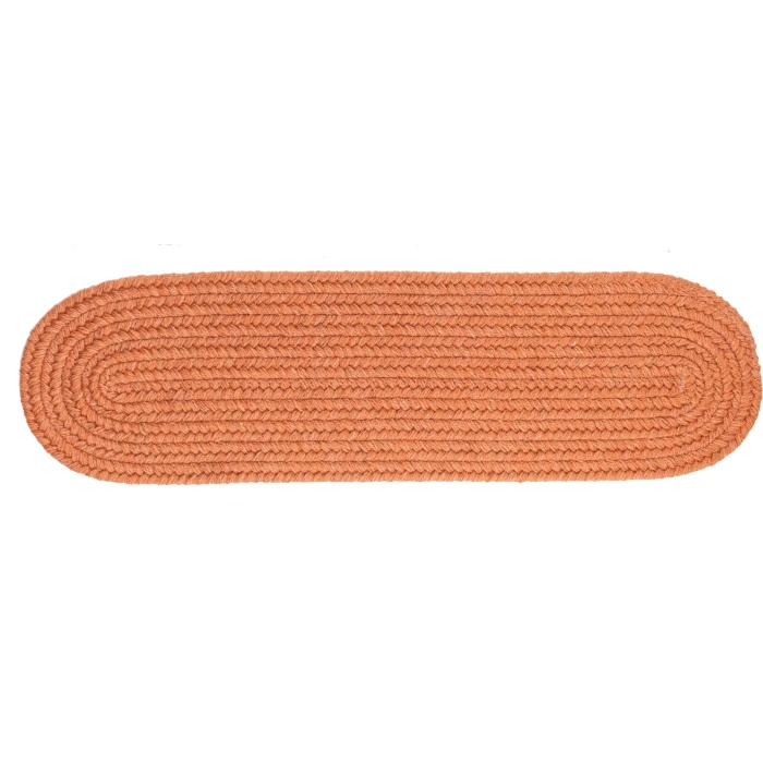 Rhody Solid Wool Terra Cotta S108 8 in. X 28 in. Stair Tread Rug