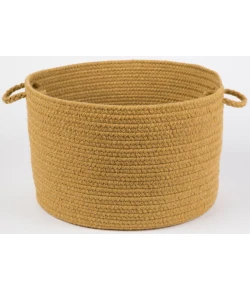 Rhody Solid Wool Vintage Gold S109 18 in. X 12 in. Basket Braided Rug