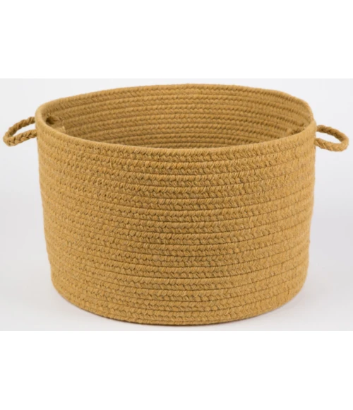 Rhody Solid Wool Vintage Gold S109 18 in. X 12 in. Basket Rug