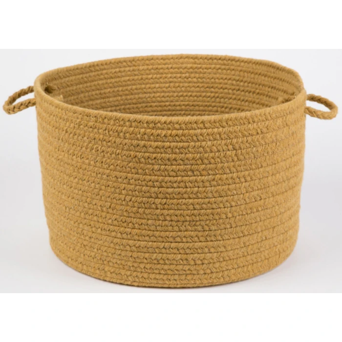 Rhody Solid Wool Vintage Gold S109 18 in. X 12 in. Basket Rug