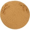 Rhody Solid Wool Vintage Gold S109 15 in. X 15 in. Chair Pad Braided Rug