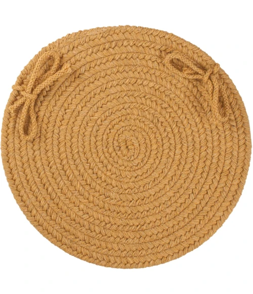 Rhody Solid Wool Vintage Gold S109 15 in. X 15 in. Chair Pad Rug