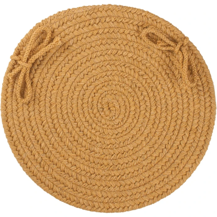 Rhody Solid Wool Vintage Gold S109 15 in. X 15 in. Chair Pad Rug