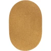 Rhody Solid Wool Vintage Gold S109 3 ft. X 5 ft. Oval Braided Rug