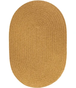 Rhody Solid Wool Vintage Gold S109 2 ft. X 3 ft. Oval Braided Rug