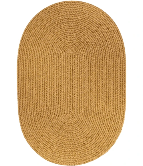 Rhody Solid Wool Vintage Gold S109 2 ft. X 3 ft. Oval Rug