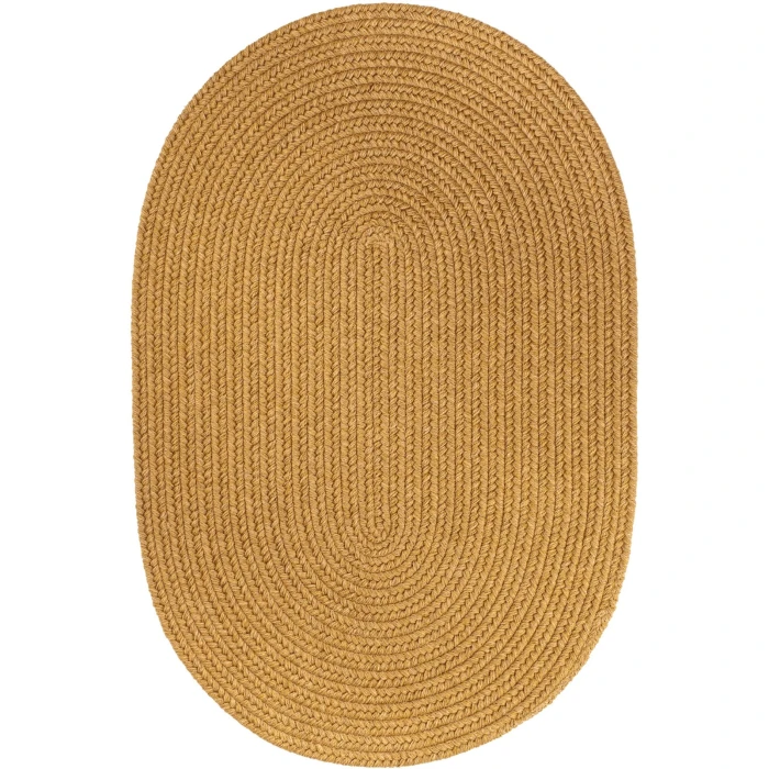 Rhody Solid Wool Vintage Gold S109 8 ft. X 11 ft. Oval Rug