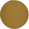 Rhody Solid Wool Vintage Gold S109 4 ft. X 4 ft. Round Braided Rug