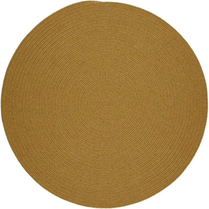 Rhody Solid Wool Vintage Gold S109 6 ft. X 6 ft. Round Rug