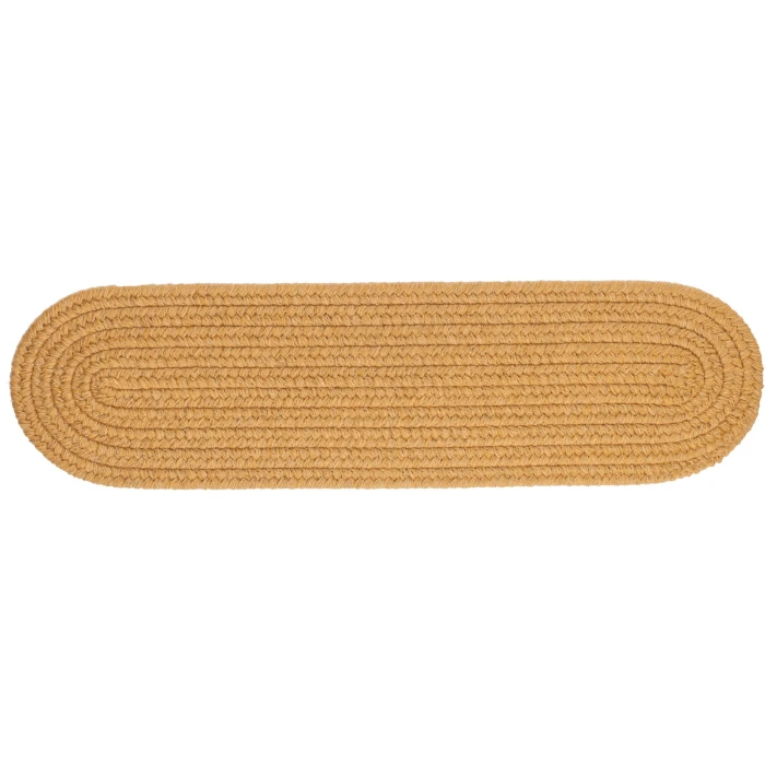 Rhody Solid Wool Vintage Gold S109 8 in. X 28 in. Stair Tread Rug