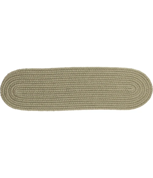 Rhody Solid Wool Moss Green S111 8 in. X 28 in. Stair Tread Rug