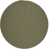 Rhody Solid Wool Moss Green S111 4 ft. X 4 ft. Round Braided Rug
