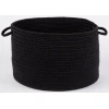 Rhody Solid Wool Black S112 18 in. X 12 in. Basket Braided Rug