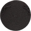 Rhody Solid Wool Black S112 15 in. X 15 in. Chair Pad Braided Rug