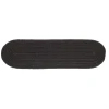 Rhody Solid Wool Black S112 8 in. X 28 in. Stair Tread Set-of-13 Braided Rug