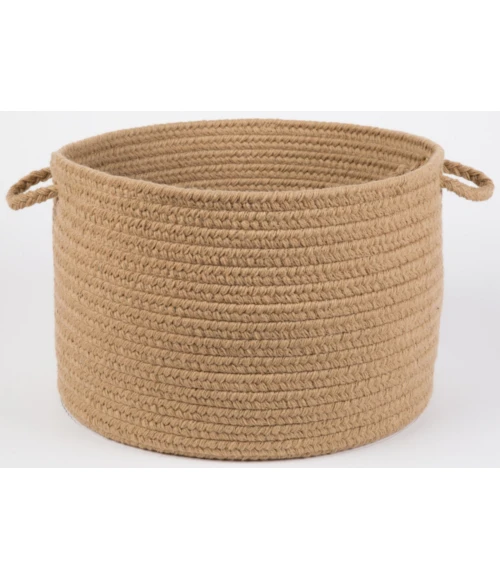 Rhody Solid Wool Taupe S114 18 in. X 12 in. Basket Rug