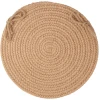 Rhody Solid Wool Taupe S114 15 in. X 15 in. Chair Pad Braided Rug
