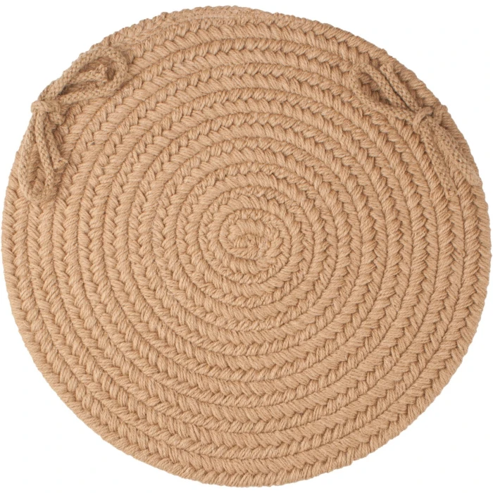 Rhody Solid Wool Taupe S114 15 in. X 15 in. Chair Pad Set-of-4 Rug