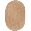 Rhody Solid Wool Taupe S114 3 ft. X 5 ft. Oval Braided Rug