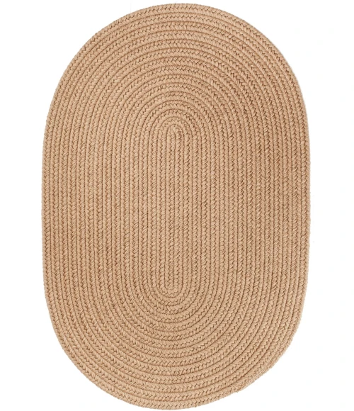 Rhody Solid Wool Taupe S114 2 ft. X 3 ft. Oval Rug