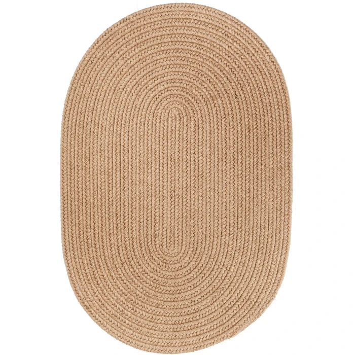 Rhody Solid Wool Taupe S114 8 ft. X 11 ft. Oval Rug