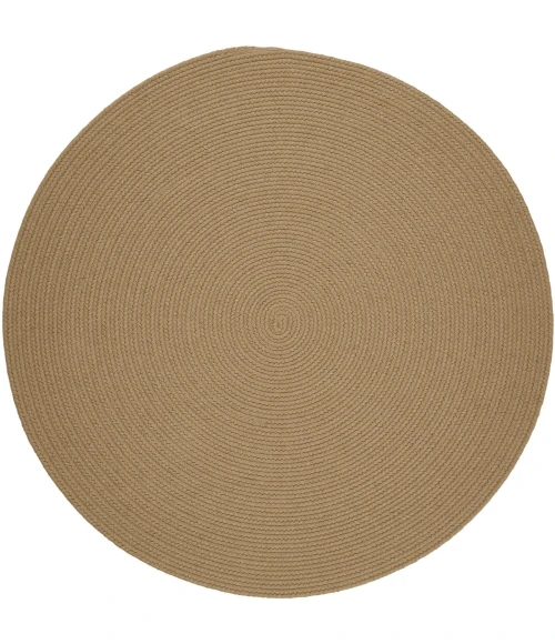 Rhody Solid Wool Taupe S114 10 ft. X 10 ft. Round Rug