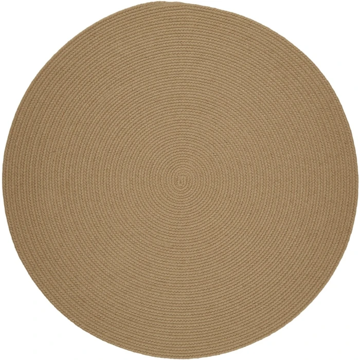 Rhody Solid Wool Taupe S114 10 ft. X 10 ft. Round Rug