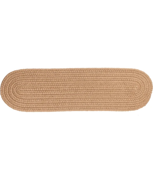 Rhody Solid Wool Taupe S114 8 in. X 28 in. Stair Tread Set-of-13 Rug