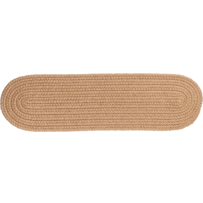 Rhody Solid Wool Taupe S114 8 in. X 28 in. Stair Tread Rug
