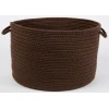 Rhody Solid Wool Walnut S116 18 in. X 12 in. Basket Braided Rug