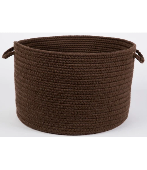 Rhody Solid Wool Walnut S116 18 in. X 12 in. Basket Rug