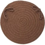 Rhody Solid Wool Walnut S116 15 in. X 15 in. Chair Pad Set-of-4 Braided Rug