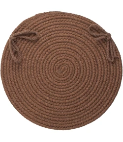 Rhody Solid Wool Walnut S116 15 in. X 15 in. Chair Pad Set-of-4 Braided Rug