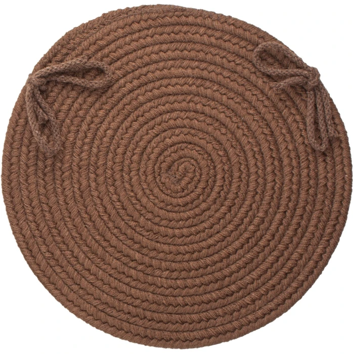 Rhody Solid Wool Walnut S116 15 in. X 15 in. Chair Pad Set-of-4 Rug