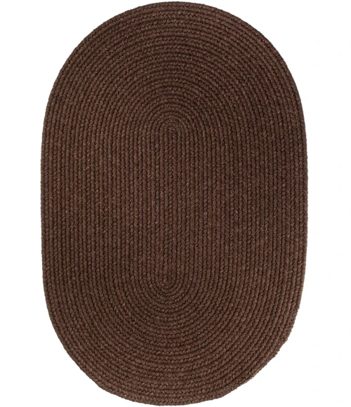 Rhody Solid Wool Walnut S116 5 ft. X 8 ft. Oval Rug