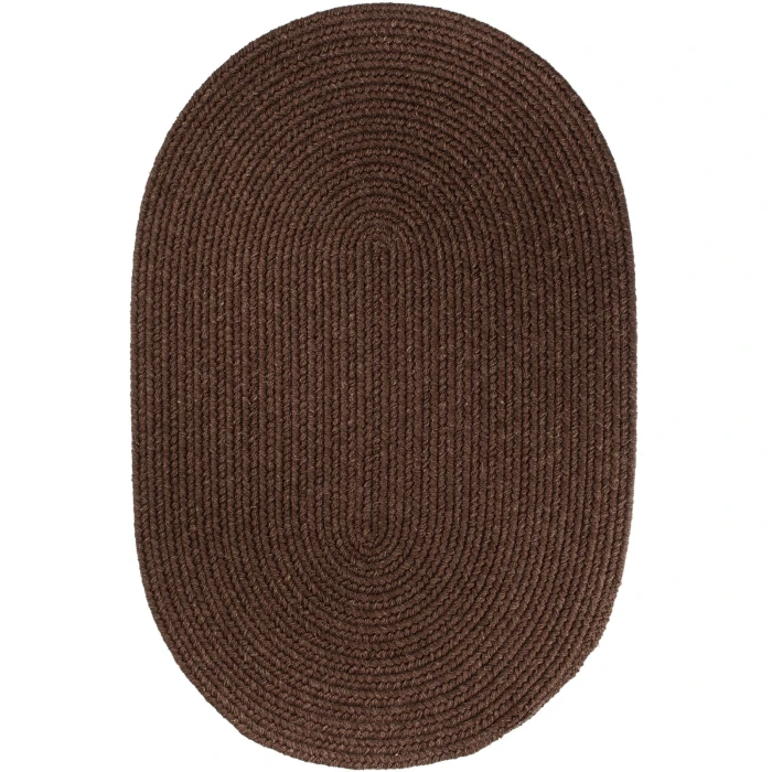 Rhody Solid Wool Walnut S116 7 ft. X 9 ft. Oval Rug