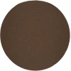 Rhody Solid Wool Walnut S116 4 ft. X 4 ft. Round Braided Rug