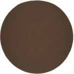 Rhody Solid Wool Walnut S116 8 ft. X 8 ft. Round Braided Rug