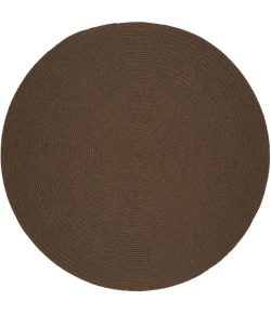 Rhody Solid Wool Walnut S116 4 ft. X 4 ft. Round Braided Rug