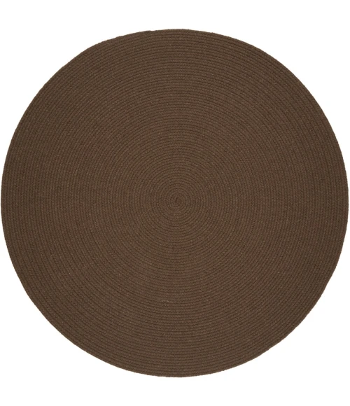 Rhody Solid Wool Walnut S116 6 ft. X 6 ft. Round Rug