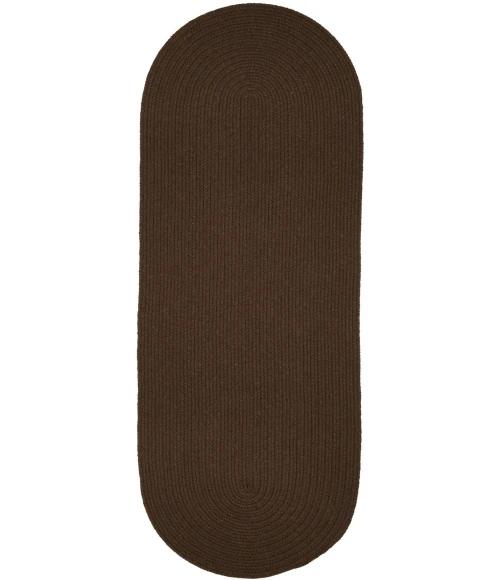 Rhody Solid Wool Walnut S116 2 ft. X 4 ft. Oval Runner Rug