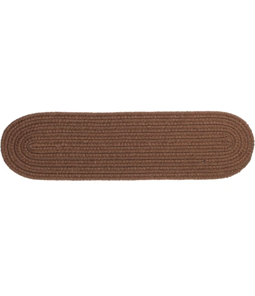 Rhody Solid Wool Walnut S116 8 in. X 28 in. Stair Tread Set-of-13 Rug