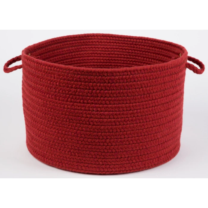 Rhody Solid Wool Scarlet S120 18 in. X 12 in. Basket Rug