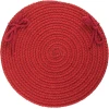 Rhody Solid Wool Scarlet S120 15 in. X 15 in. Chair Pad Braided Rug